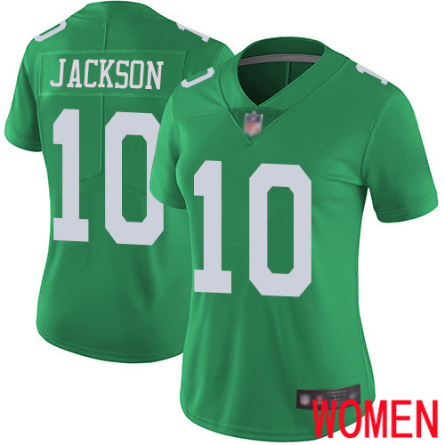 Women Philadelphia Eagles #10 DeSean Jackson Limited Green Rush Vapor Untouchable NFL Jersey Football->nfl t-shirts->Sports Accessory